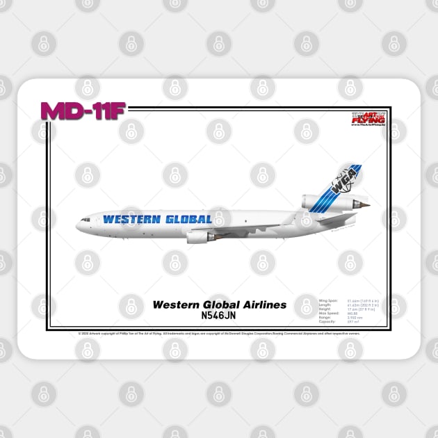 McDonnell Douglas MD-11F - Western Global Airlines (Art Print) Sticker by TheArtofFlying